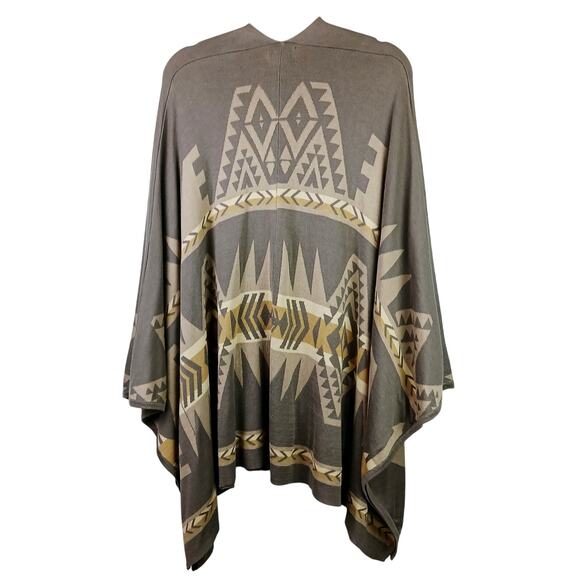 Neiman Marcus Exclusive Women's SZ L Cotton Viscose Sweater Kimono Wrap Poncho - Picture 4 of 6